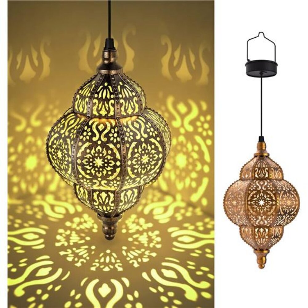 Hanging Solar Lights Outdoor Garden Decor Solar Lantern Waterproof Plastic